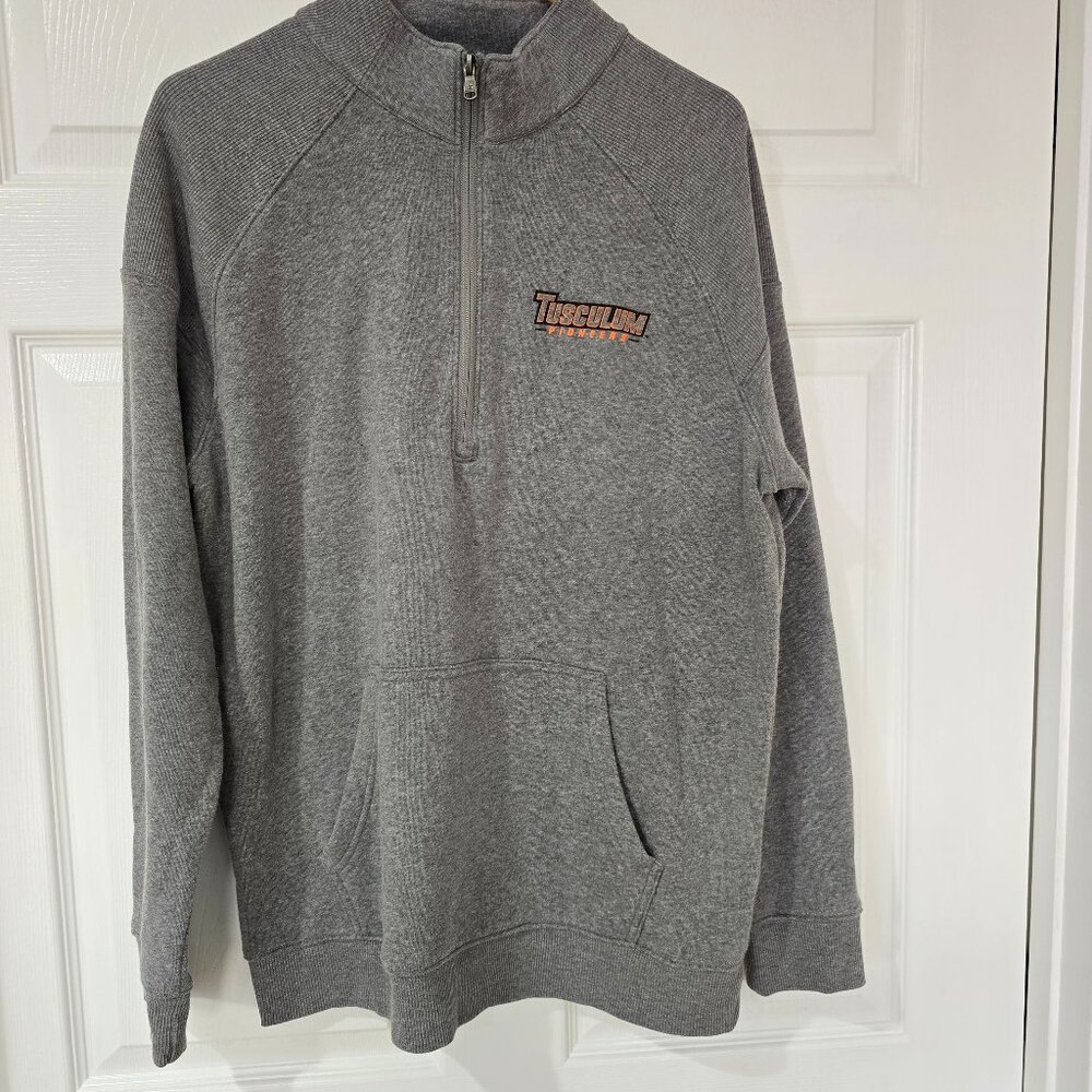 Tusculum Pioneers Men's Champion 1/4 Zip Pullover Sweatshirt Gray Size Large - Picture 1 of 8